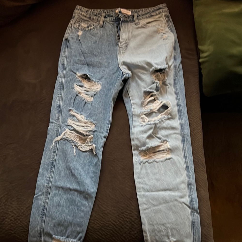 Flying monkey two tone colored blue jeans